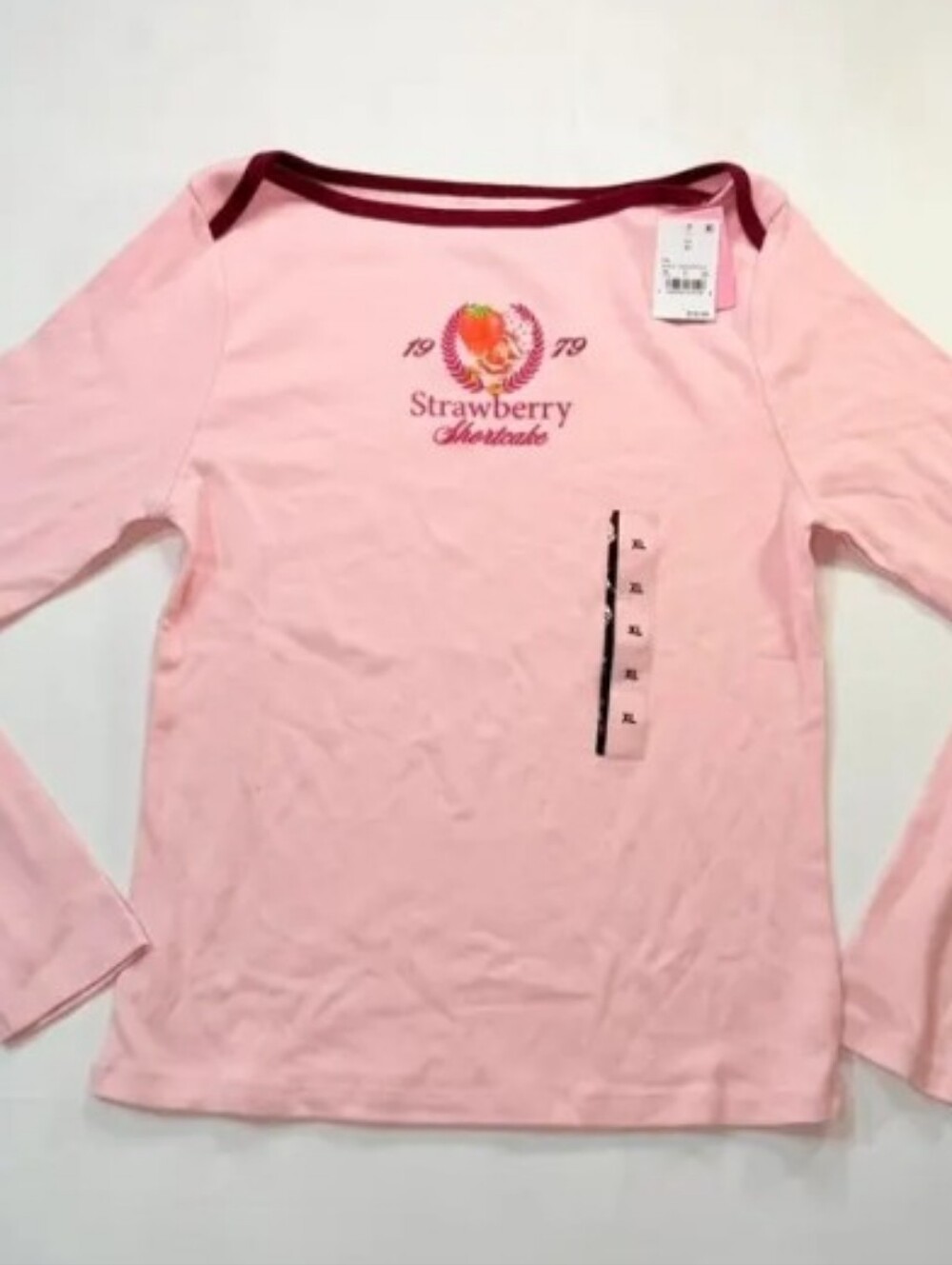 NWT Target Strawberry Shortcake 1979 Long Sleeve Top Pink XXS Trendy Y2k Graphic